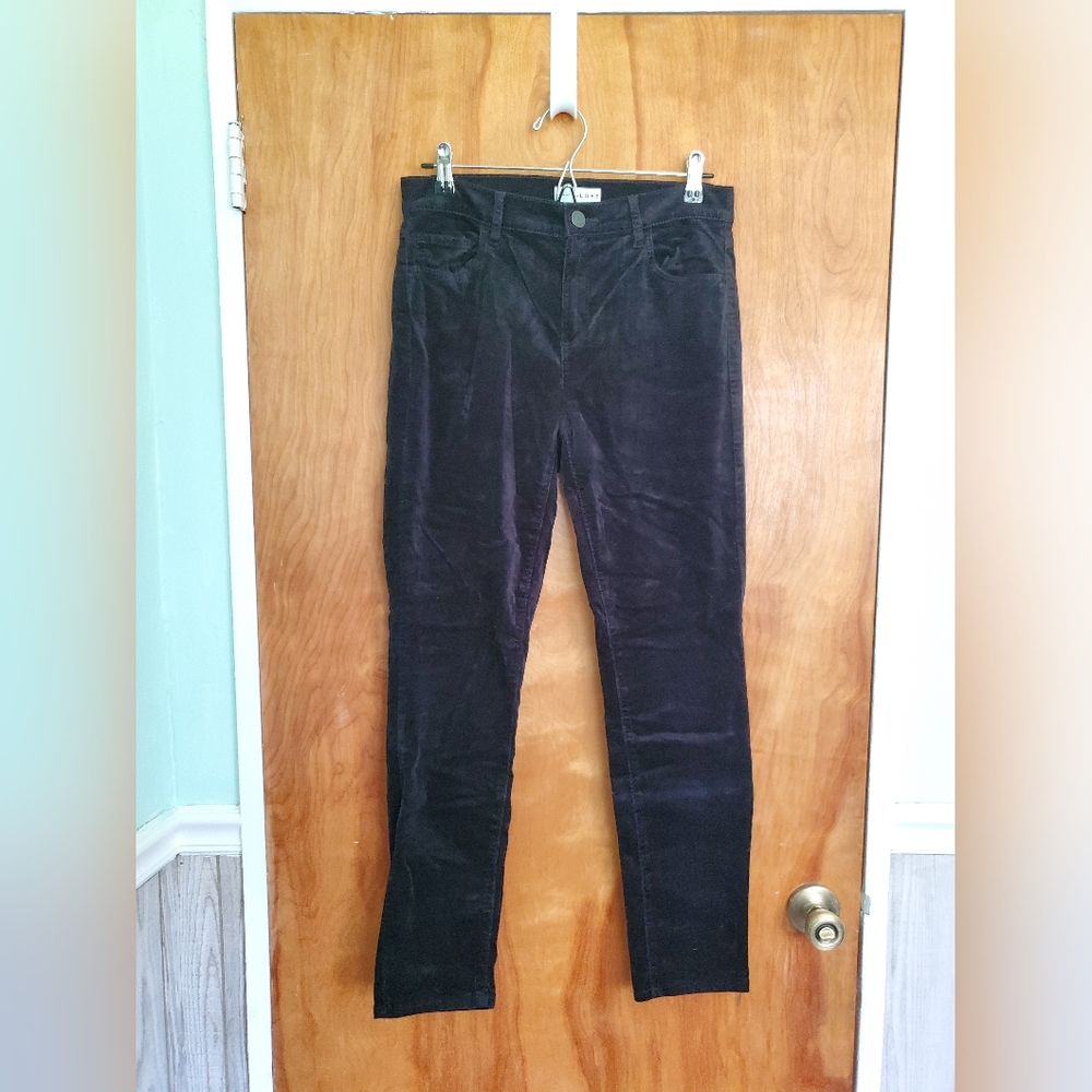 LOFT Black Velvet Slim Skinny Straight Stretch Pants Women's Size 27/4